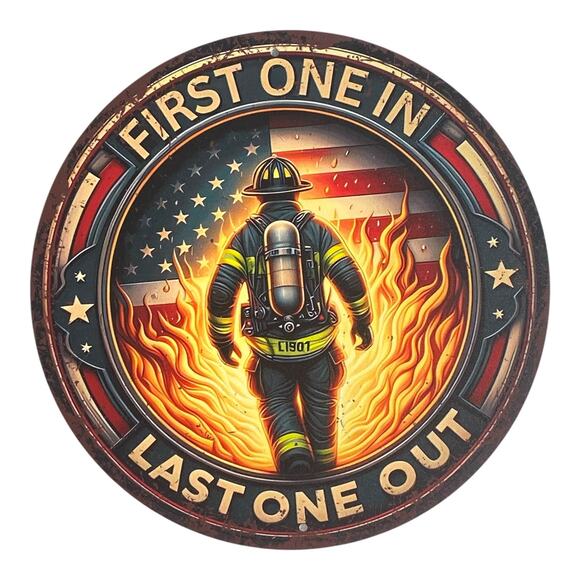 Firefighter Wreath Kit Sign & Ribbon Bundle | Hero Decor | Red Black DIY Craft - Picture 4 of 4